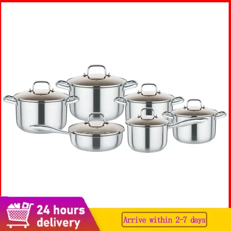 6 шт Кухня набор посуды Нержавеющая сталь Пособия по кулинарии горшок кастрюли
