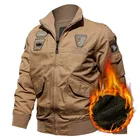 Мужская зимняя куртка в стиле милитари, повседневные, утолщённые, Термальность верхняя одежда; парка в стиле пилота пальто Air Force груз, флисовая куртка с капюшоном, M-4XL