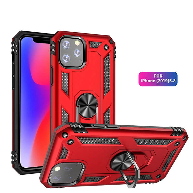OTAO Shockproof Armor Case For iPhone 11 Pro Max X XS XR Metal Ring Holder 8 7 6 6S Plus Car Magnetic Cover | Мобильные телефоны и