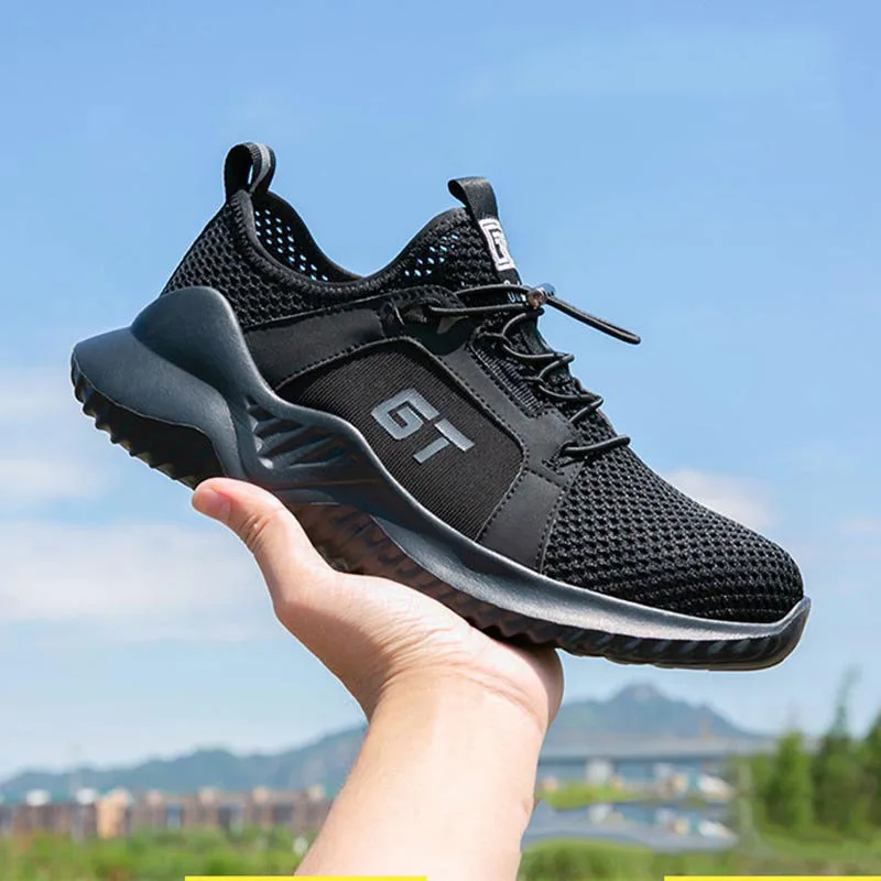 Безопасные кроссовки для мужчин обувь работы оболочка из нержавеющей стали