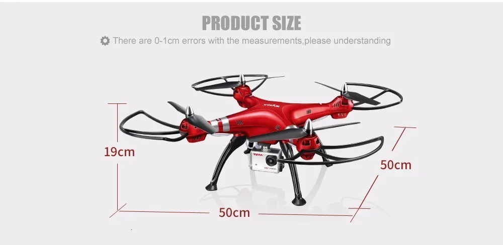 SYMA Профессиональный Бла(беспилотный летательный аппарат X8HG(X8G апгрейд) 2,4G 4CH 6-осевой гироскоп вертолет Quadcopter Drone 1080P 8MP HD Камера красного цвета