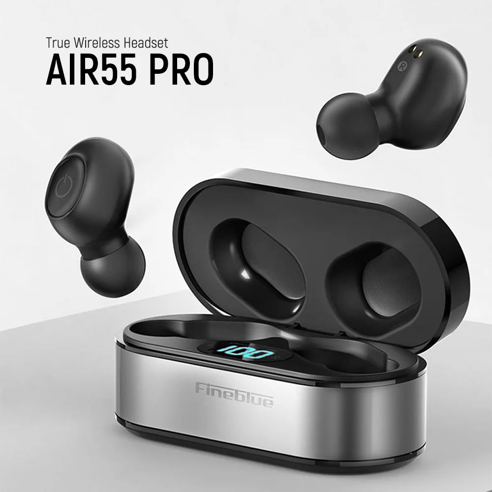 

New Fineblue Air55 Pro TWS Bluetooth Earphones Wireless In-ear Headphones with Mic Sports Waterproof Headsets For Smartphones