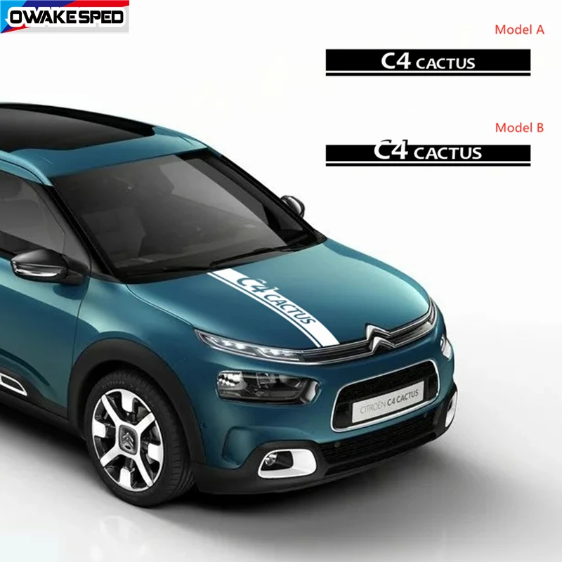 

Car Hood Bonnet Stickers For Citroen C4 Cactus Racing Sport Stripes Auto Engine Cover Decor Vinyl Decals Automobile Body Film