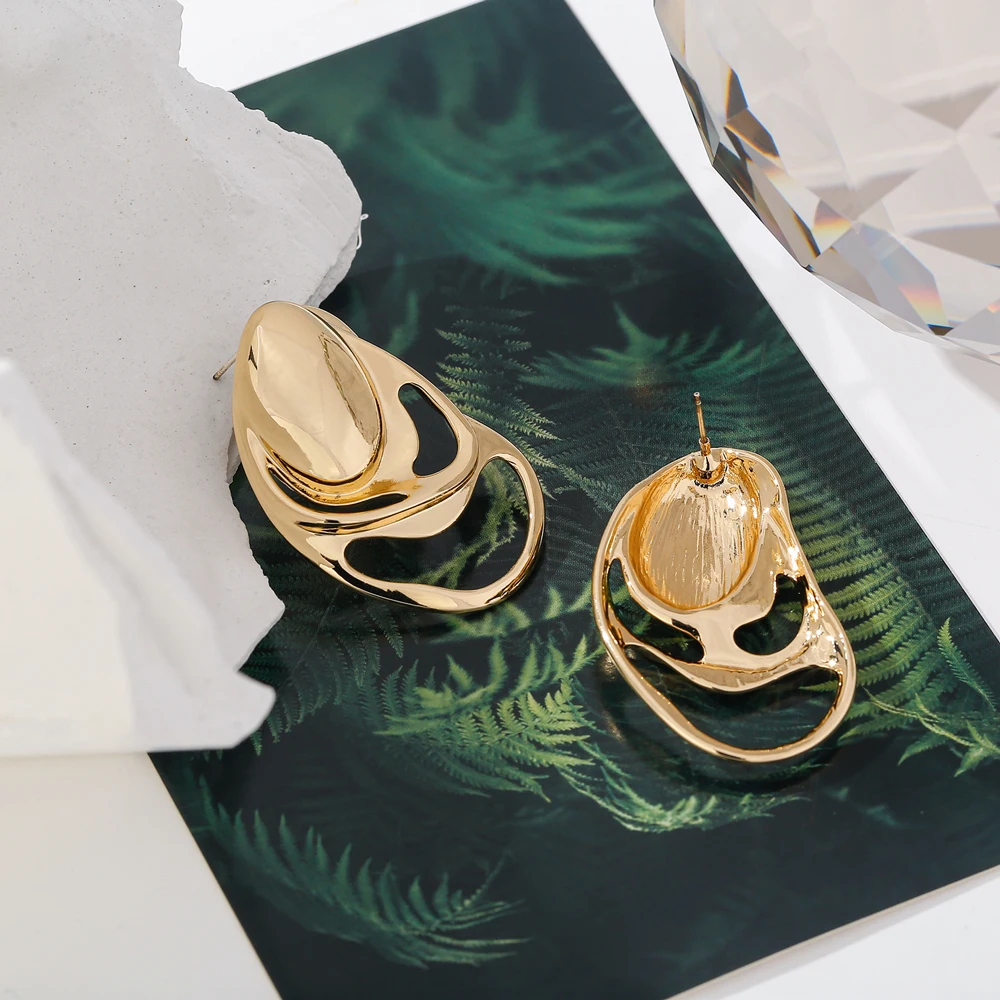 Женские сережки-гвоздики Yhpup сережки из металлического сплава с геометрическим