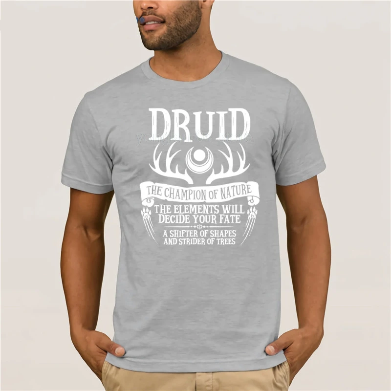 Модная летняя футболка хлопок креативный графический дизайн Druid Fantasy RPG DnD