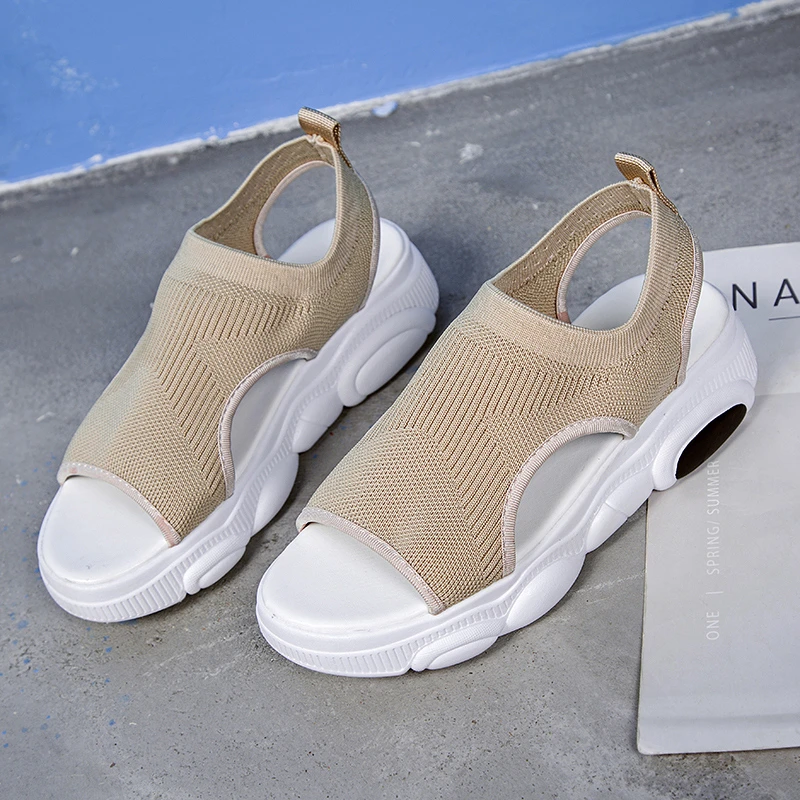 2020 женские сандалии на платформе Модные Дизайнерские повседневные туфли плоской