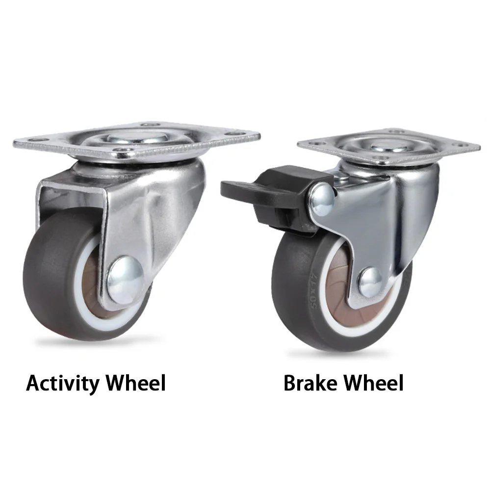 Heavy Duty Castor Wheel Non-Slip Mute Chair Swivel Furniture Office Replacement Brake Roller Rubber Universal Table | Обустройство
