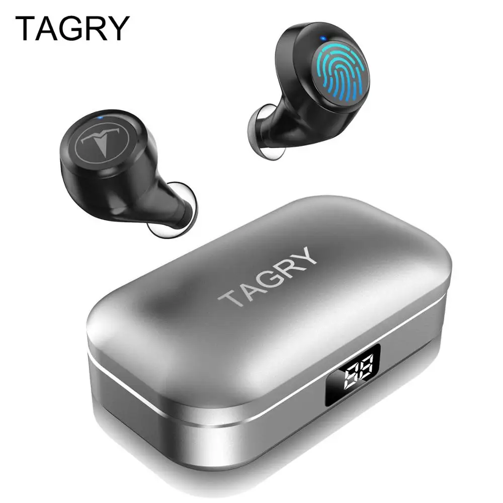 Bluetooth наушники TAGRY TWS со светодиодным дисплеем 30 часов воспроизведения