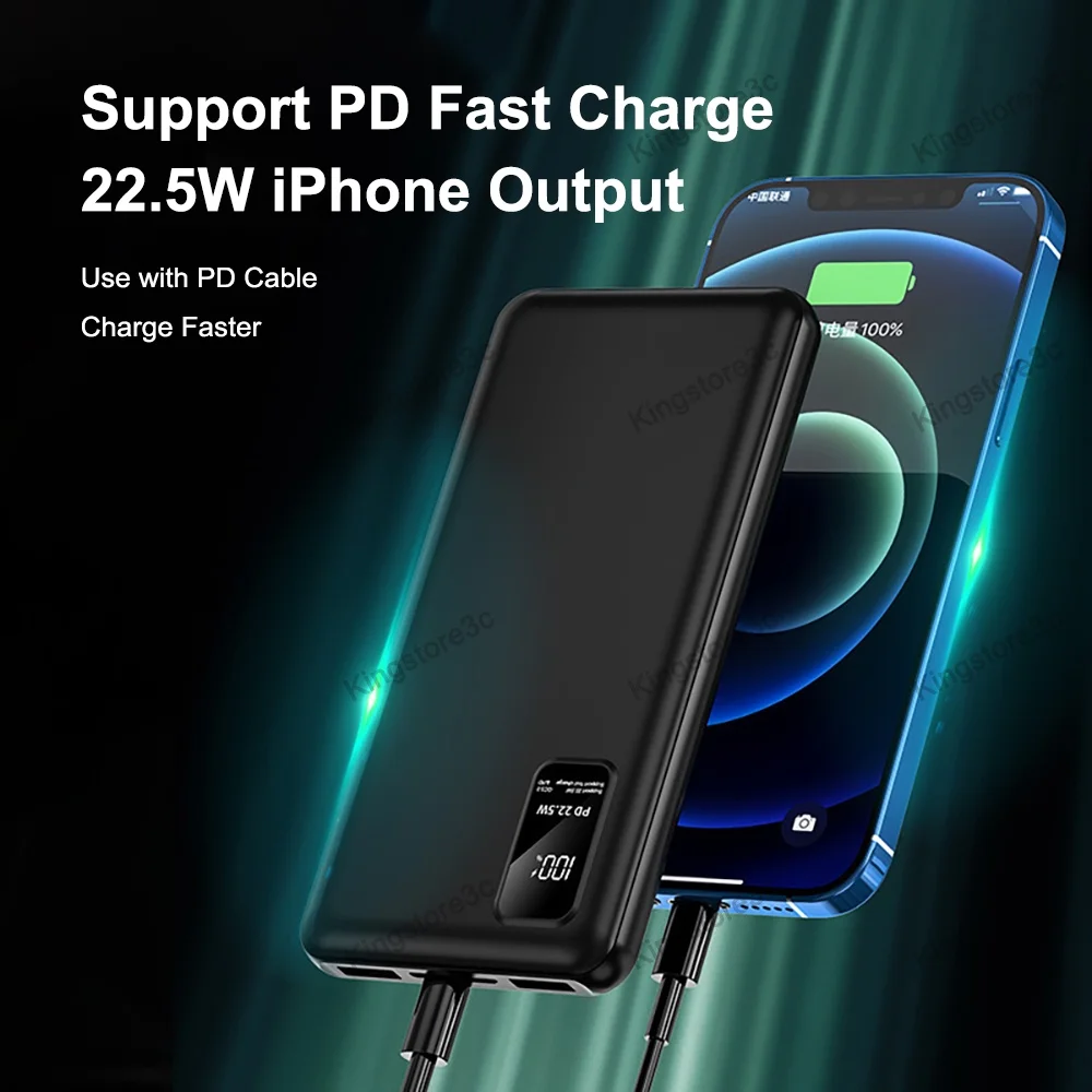 

Внешний аккумулятор 20000 мАч, быстрая зарядка, PD18W, 22,5 Вт, Type-C, входной выход для iPhone 12, 11, X, XR, Huawei Mate30, светодиодный дисплей