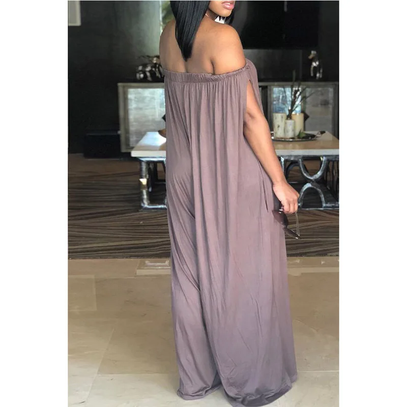 

2020 Summer Plus Size Loose Women Cotton Solid One Shoulder Tube Top Casual Jumpsuits Sleeveless Cotton Sexy Streetwear Rompers