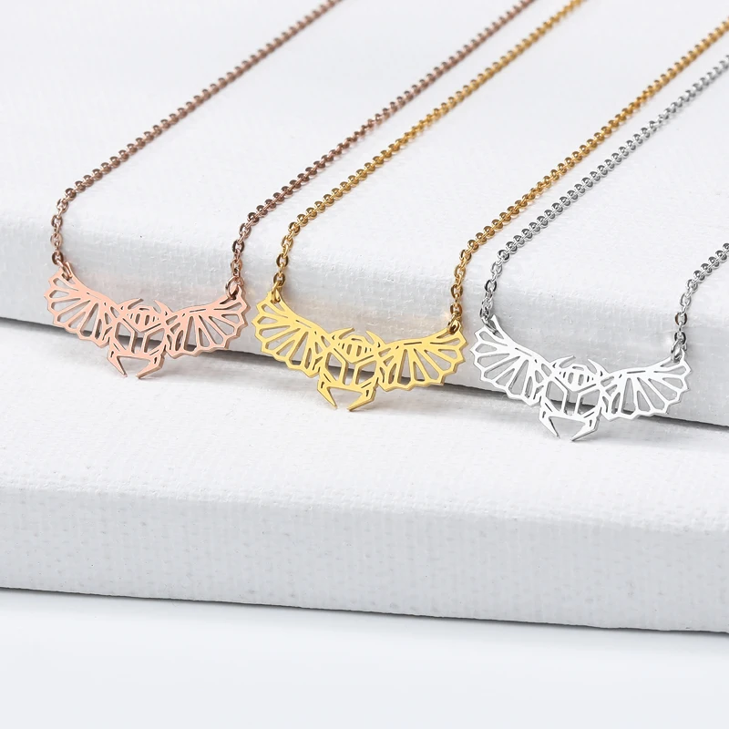 Очаровательное винтажное ожерелье Cicada Beetle из нержавеющей стали цепочка для