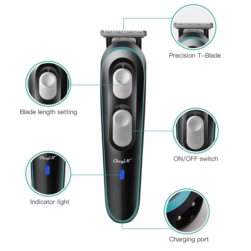CkeyiN USB перезаряжаемая машинка для стрижки волос триммер с регулируемым лезвием