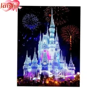 diy diamond painting abstract firework castle full round square rhinestone mosaic wall picture home decoration birthday gift