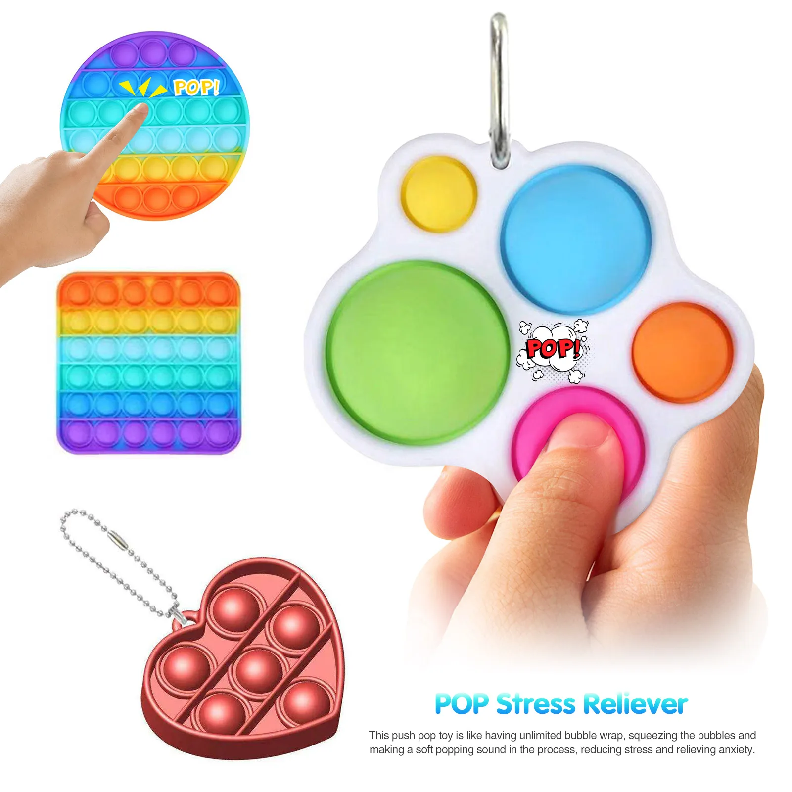 

23 Packs Fidget Sensory Decompression Toy Set Stress Relief Toys Autism Anxiety Squeeze Pop Bubble Fidget Toys For Kids Adults