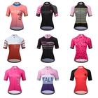 Кафитт розовый с коротким рукавом велосипедная майка велосипедная одежда Красный горный Топ Женская велосипедная быстросохнущая форма дышащая летняя