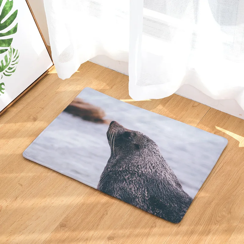 CAMMITEVER милые животные уплотнения дверной коврик с принтом фланелевый