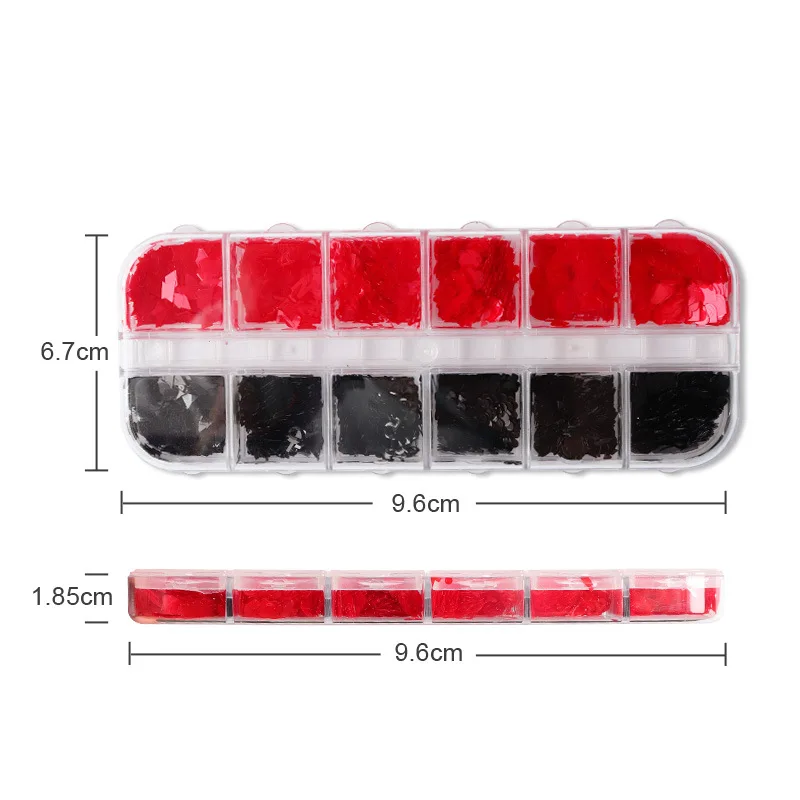 

12 Grids Fashion Poker Nail Art Sequins Glitter Heart Diamond Spade Playing cards Nail Art Decorations Manicure Accessories