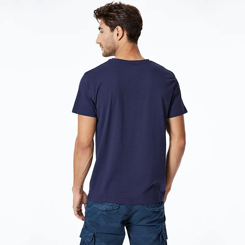 Мужская Базовая футболка с короткими рукавами Повседневная однотонная