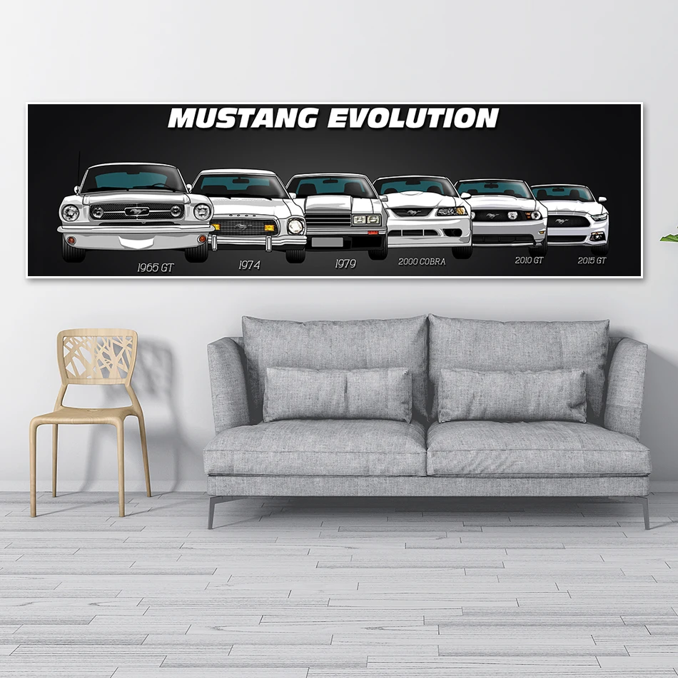 Модульная картина современный Ретро HD печати 1965 Ford Mustang спортивный автомобиль