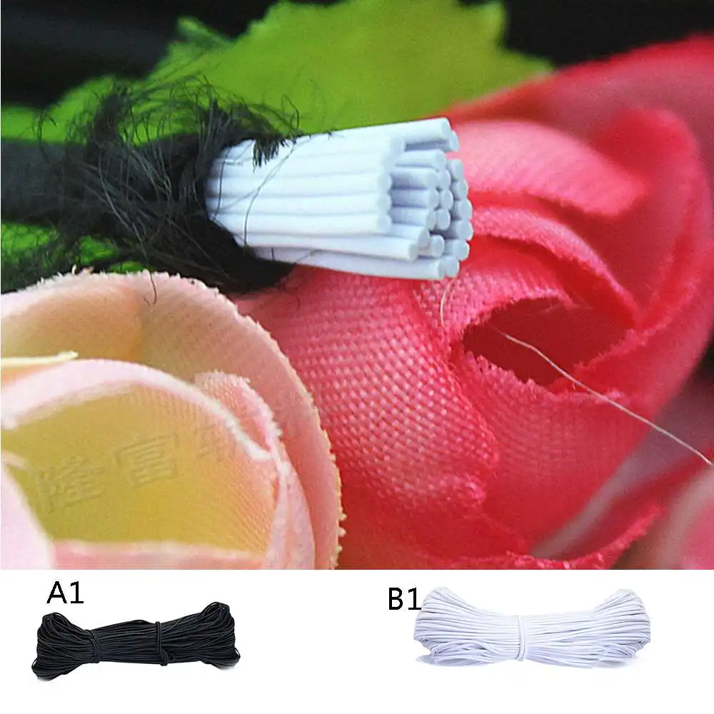 

3mm White/black Thin Round Elastic Bands Elastic Rope Wedding Garment Elastic Tape for DIY Sewing Accessories