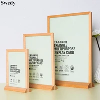 a4 restaurant hotel countertop table wood menu card sign holder display stand brochure holder paper poster ad frame