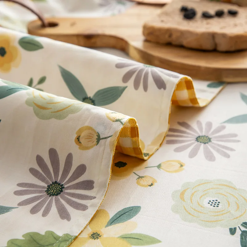

White yellow duvet cover sets cotton flowers quilt cover single double queen king bedding sets 2pc pillowcase comforter cover