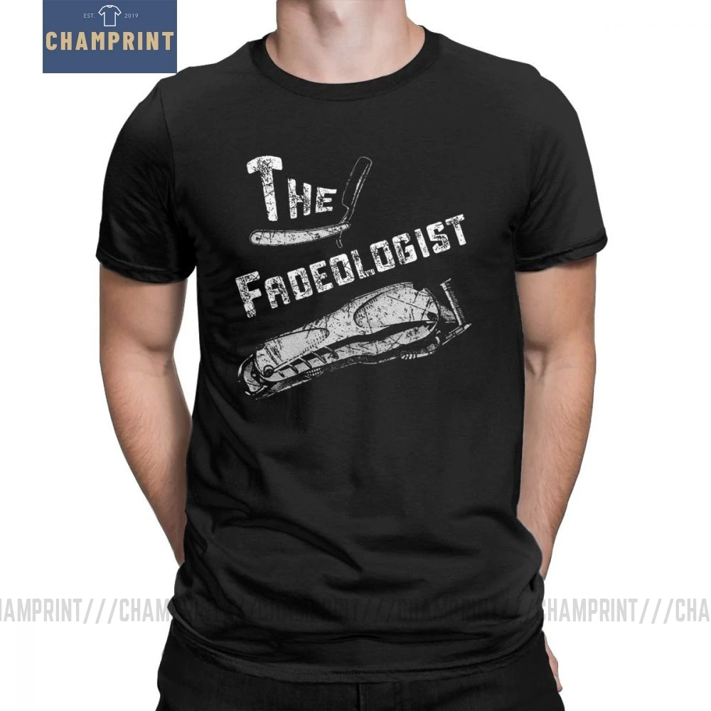 Для Мужчин's футболки парикмахерские Магазин Новинка натуральный хлопок