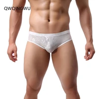 new sexy mens underwear lace briefs transparent breathable low waist pants man male cuecas calzoncillos hombre briefs