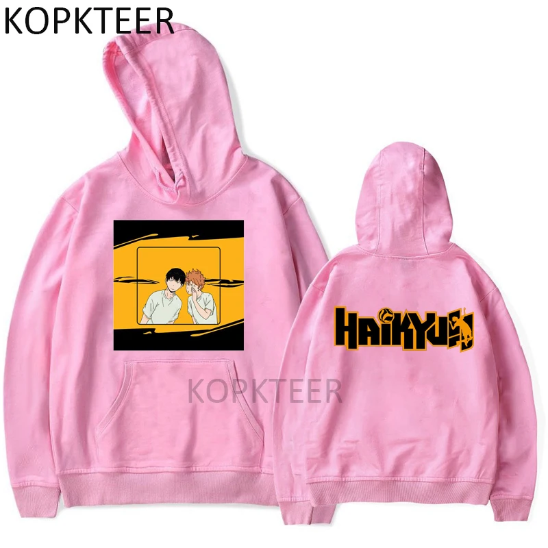 

Hinata and Kageyama Haikyuu Harajuku Hoodies Japanese Anime Men Women Autumn Winter Hoodies Casual Funny Long Sleeve Pullovers