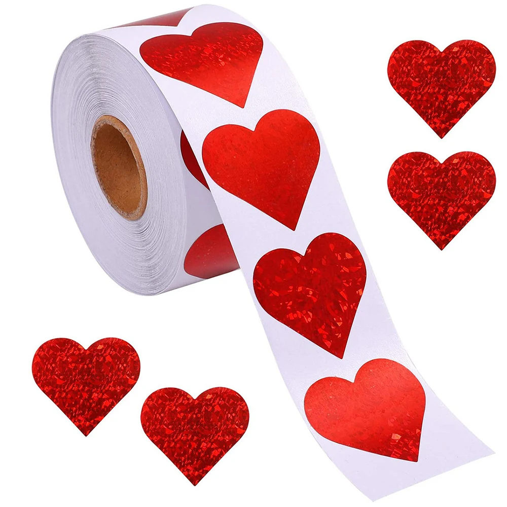 

50-500pcs Valentine's Day Stickers with Love Label Stickers 1.5 inch Round For Wedding Anniversary Gift Cards Decor Seal