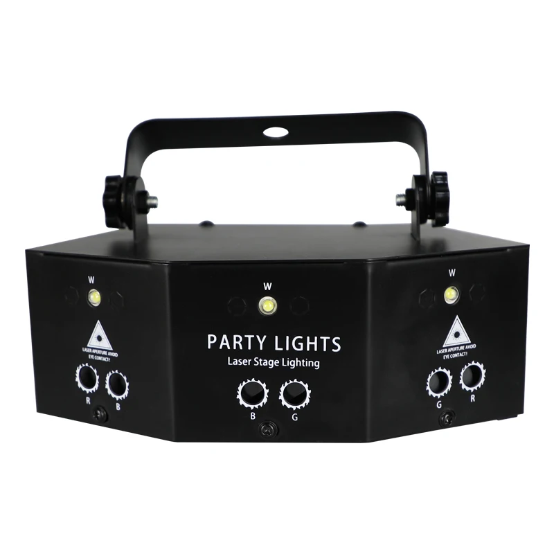

9 eyes RGB LED DJ Disco Lights Voice Control Beam Projection Laser Lamp DMX Audio Stage Lighting Effect for Wedding Decoration