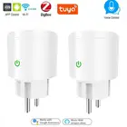 Tuya Smart Plug Wi-Fi розетка ЕС 16A Мощность монитор Функция времени Tuya приложения SmartLife Управление работает с Alexa и Google Assistant
