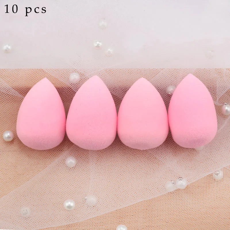 Pink 10pcs Мини набор косметики губка капли воды макияж мягкая основа слоеный жидкий консилер Смешанная косметическая губка - Цвет: Pink 10pcs