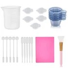 Инструмент для изготовления формы из смолы, силиконовые смешивающие мерные чашки, жидкая эпоксидная смола, смешивание, распределение, литье, изготовление ювелирных изделий, инструменты сделай сам