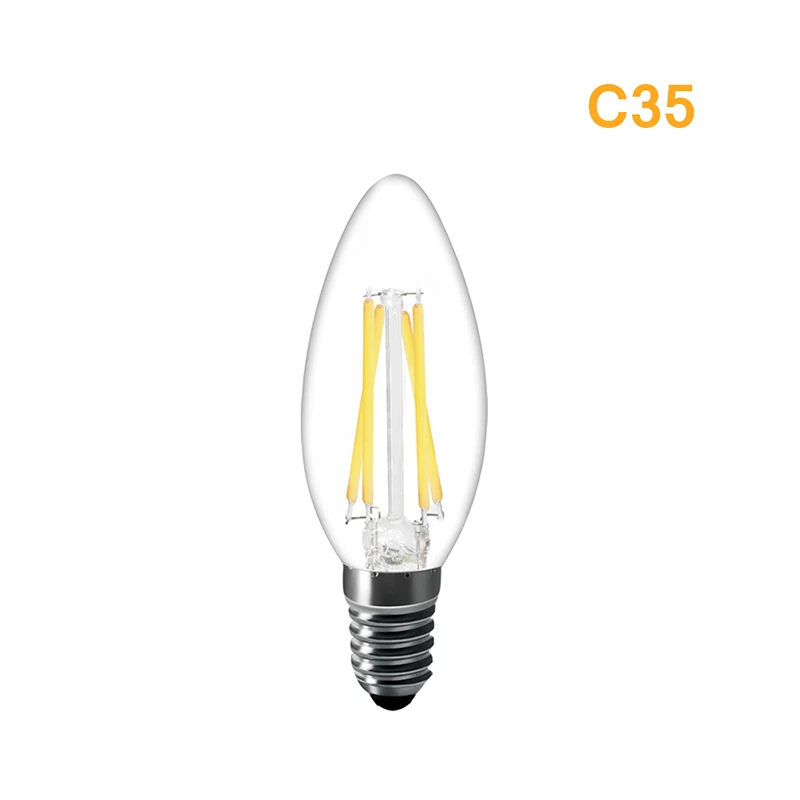 Светодиодный ламп накаливания E14 E27 2W 4W 6W 8W Ретро Винтаж светильник C35 C35L G45 A60 ST64 220V