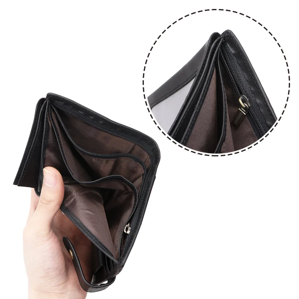

High Quality Cow Skin Wallets RFID Blocking Vintage Genuine Leather Wallet Men Business Card Holder Money Bag Purse Man