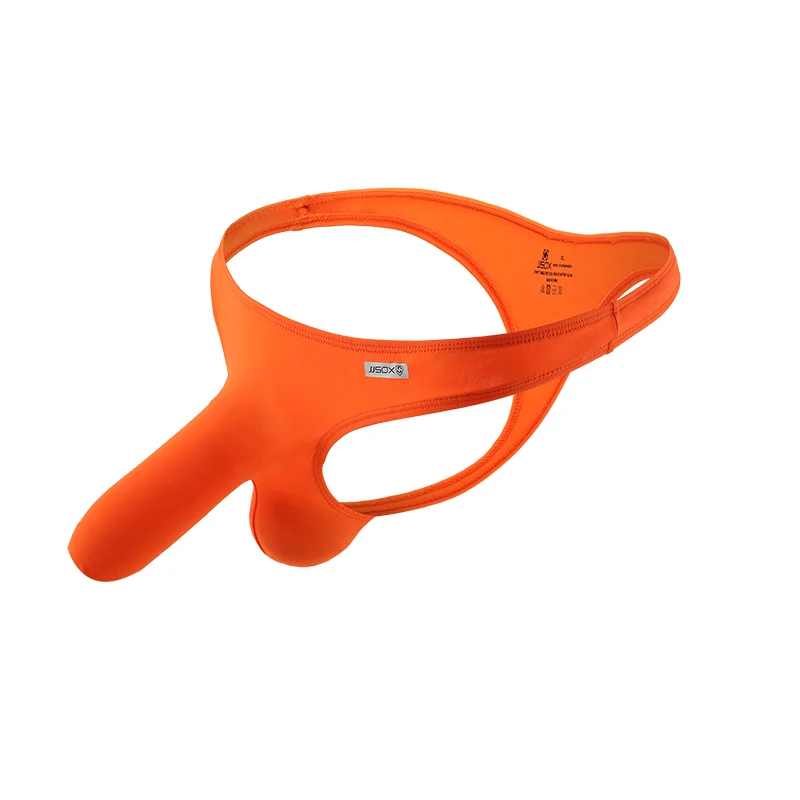 Мужские трусы брифы из ледяного шелка AIIOU черные Однотонные с большим мешочком