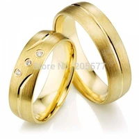 beautiful new diesign western style high quality yellow gold plating titanium wedding rings