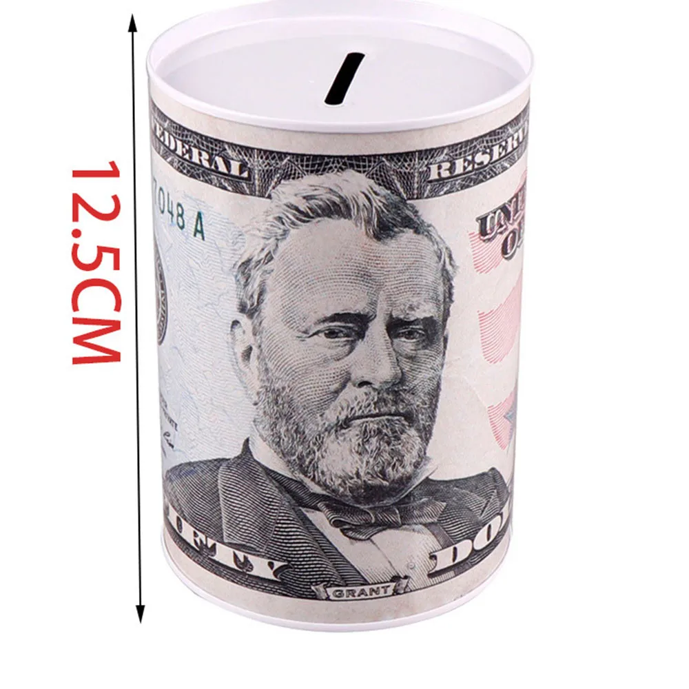 Креативный евро доллар в форме копилки металлический цилиндр Копилка Монеты