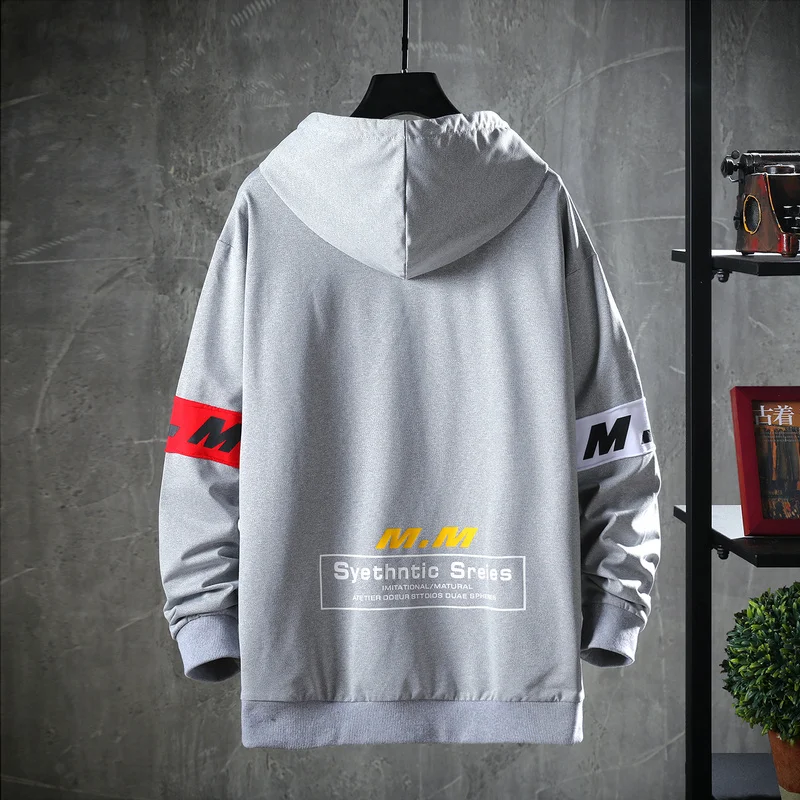 2019 новые куртки с капюшоном Мужские Новые в стиле пэтчворк и КолорБлок пуловер