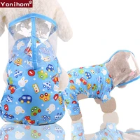 hooded rain coat for dogs waterproof dog raincoat with hood transparent pet dog puppy rain coat clothes for dogs pet supplies