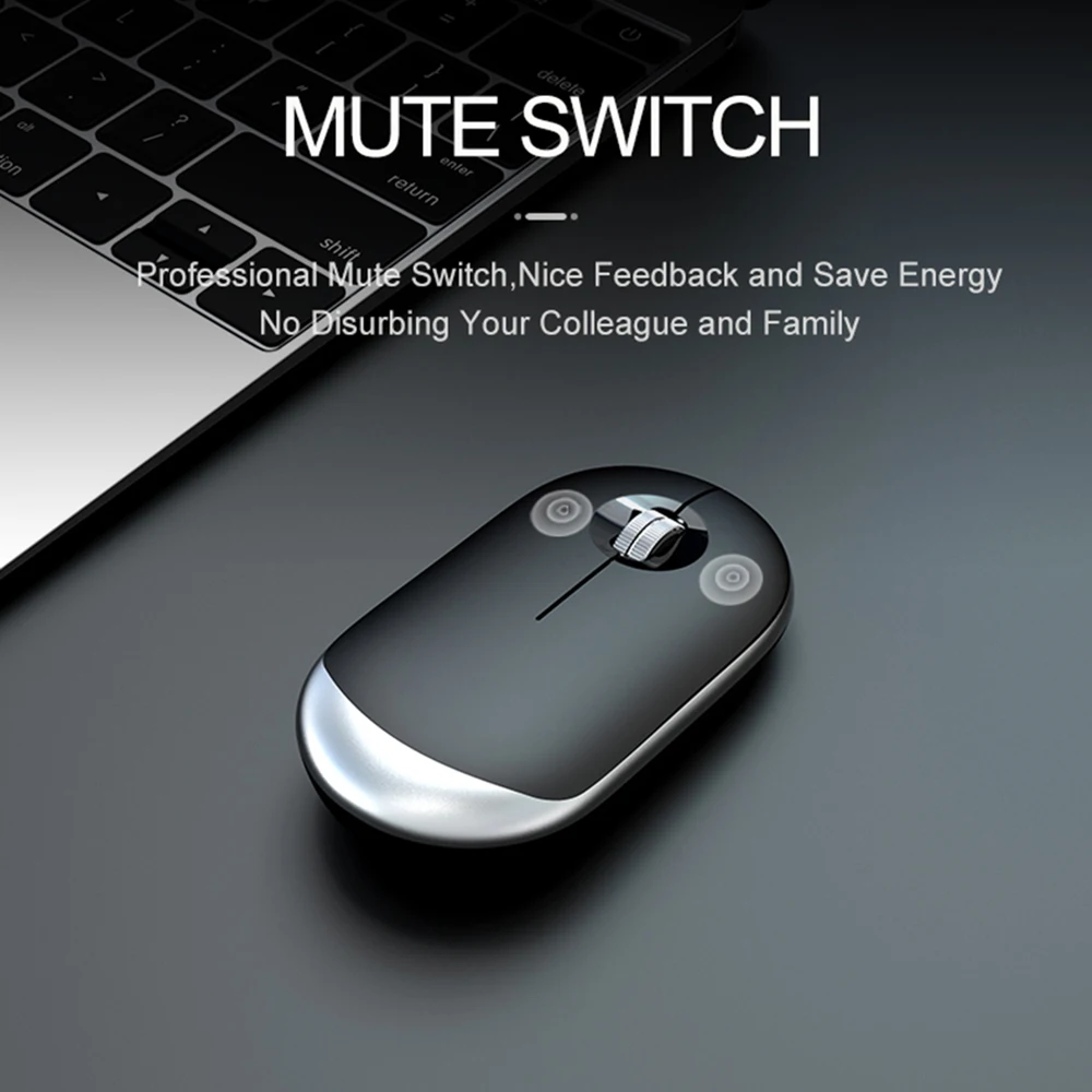 Беспроводная компьютерная оптическая мышь AVATTO Bluetooth + 2 4 ГГц металлическое колесо