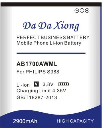 Аккумулятор Da Xiong AB1700AWML на 2900 мА · ч для PHILIPS S388 CTS388|battery for|battery 2200mah2200mah battery |