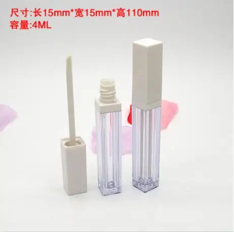 

40pcs 7ML Top Grade Rose Gold Empty Lip Gloss Tube, Square Silver Lip Gloss Refillable Bottles,Plastic Liquid Lipstick Container