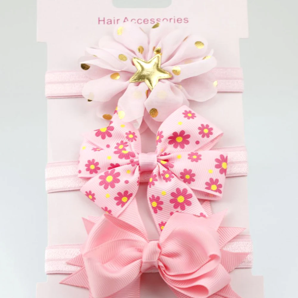3 шт/карта шифон цветок бант повязка на голову для ребенка девушки аксессуары