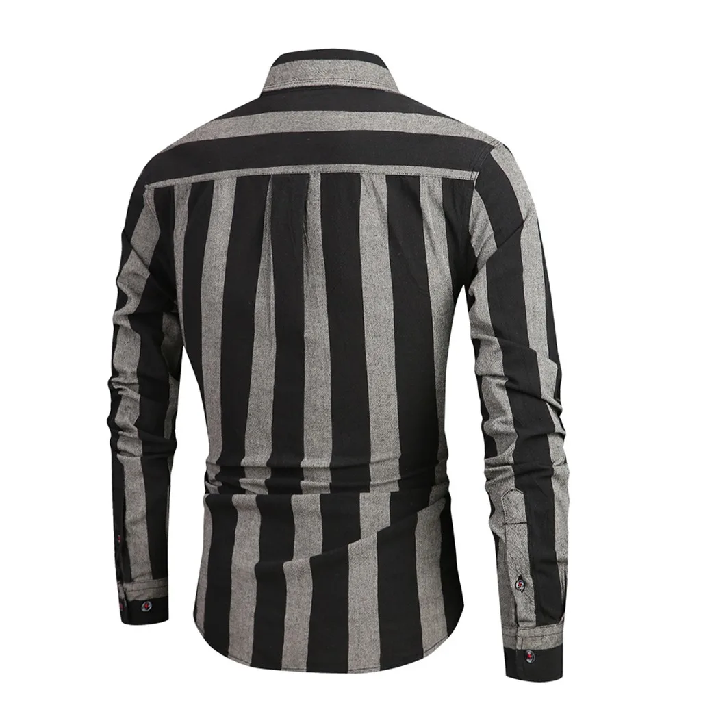 SAGACE Мужская рубашка с длинным рукавом и отложным воротником Повседневная Блузка