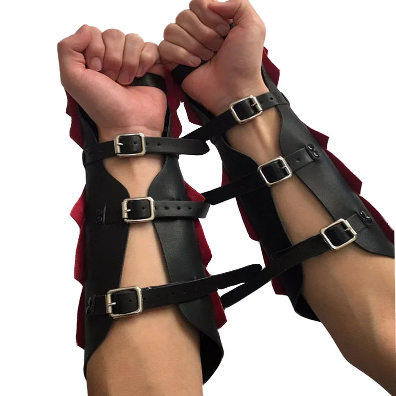 Кожаный нарукавник средневековый воин Larp Knight с пряжкой Броня заклепками