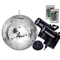 thrisdar wireless remote 10w rgb beam pinspot lamp with 25cm 30cm mirror disco ball party wedding bar disco ball light