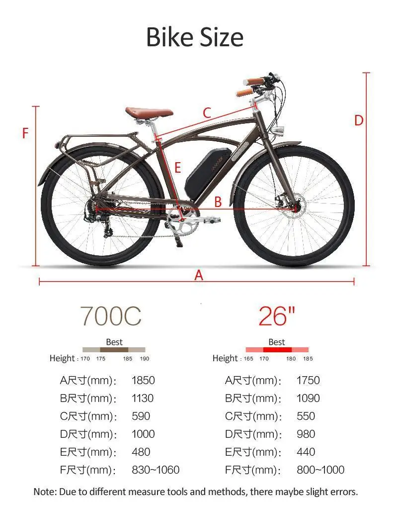 26 Inch Electric Bicycle 48V 400W 624W E Bike Scooter 2 Wheels 700C Portable Electric Bikes Adults