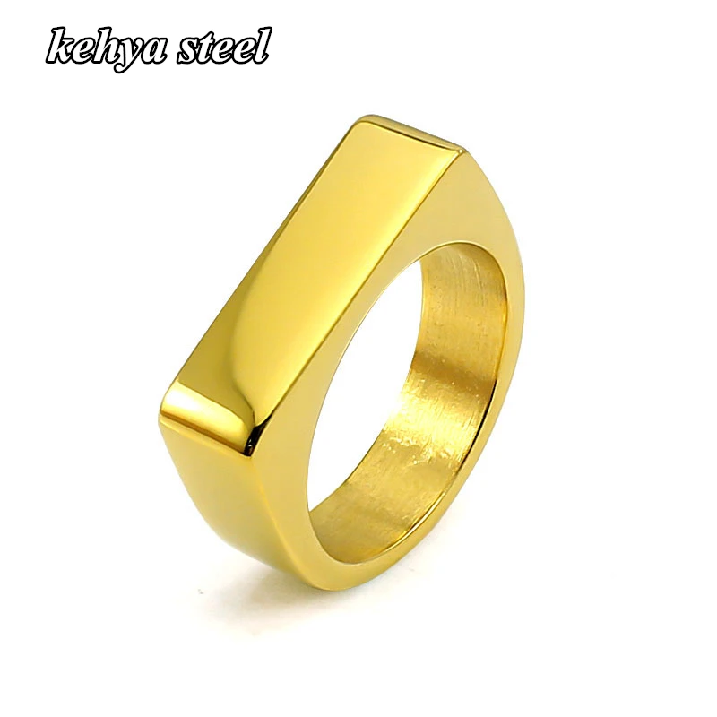Золотые/стальные цветные геометрические кольца для женщин 7 мм ширина простой